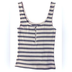 Aero | NWOT Half-Zip Striped Crop